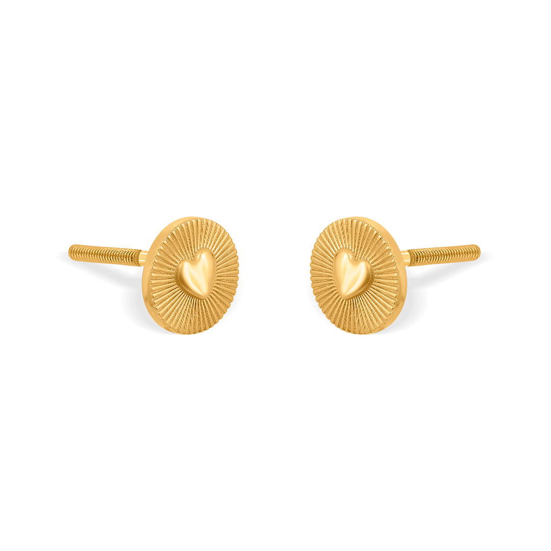 Love Halo Gold Stud Earrings for Women
