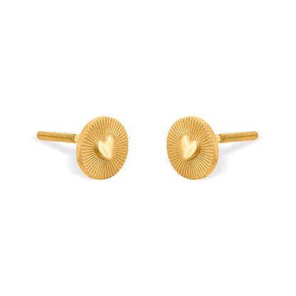 Love Halo Gold Stud Earrings for Women