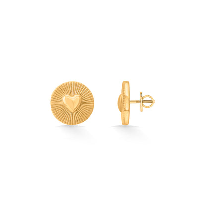 Love Halo Gold Stud Earrings for Women