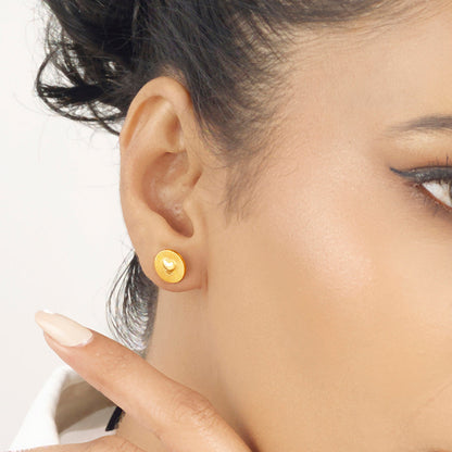 Love Halo Gold Stud Earrings for Women