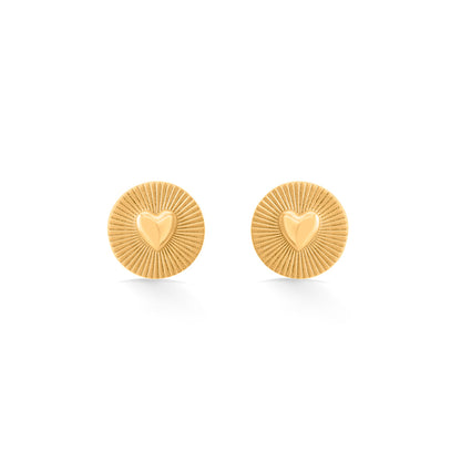 Love Halo Gold Stud Earrings for Women