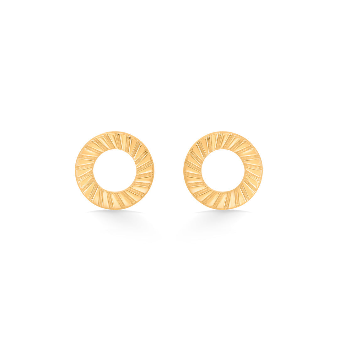 Gleam Halo Gold Stud Earrings for Women