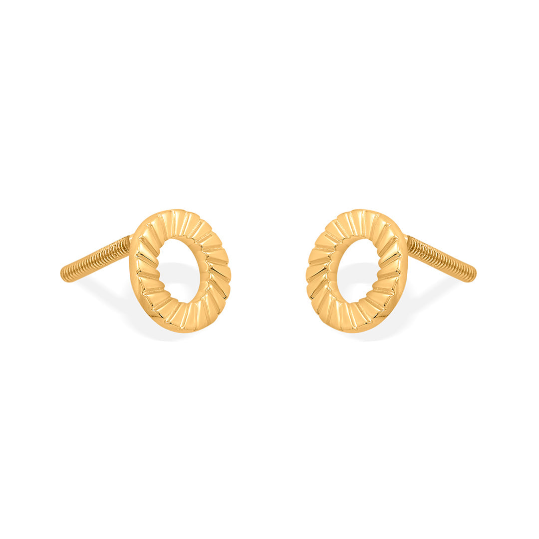 Gleam Halo Gold Stud Earrings for Women