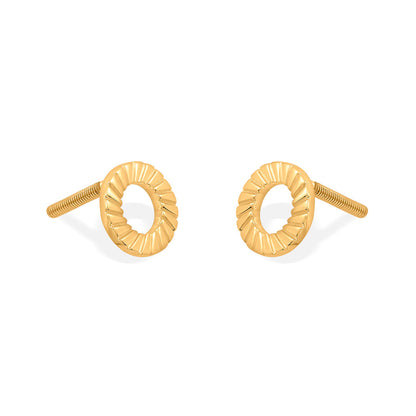 Gleam Halo Gold Stud Earrings for Women