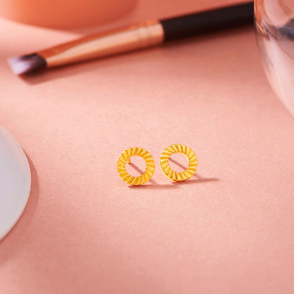 Gleam Halo Gold Stud Earrings for Women