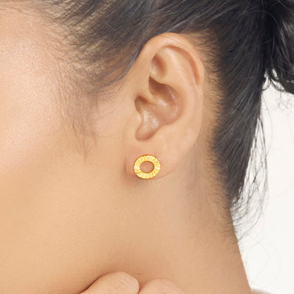 Gleam Halo Gold Stud Earrings for Women