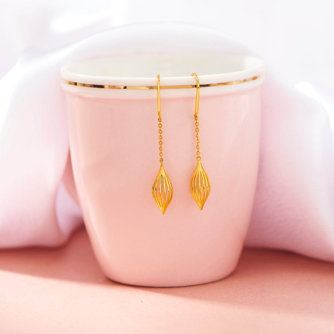 Leaf Buds Gold Drops & Danglers Earrings for Women