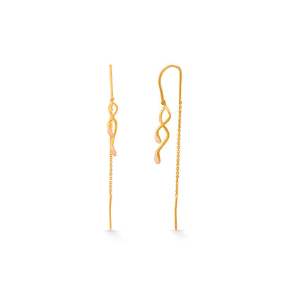 Vine Twist Gold Drops & Danglers Earrings for Women