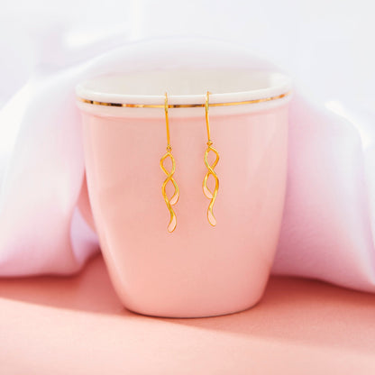 Vine Twist Gold Drops & Danglers Earrings for Women