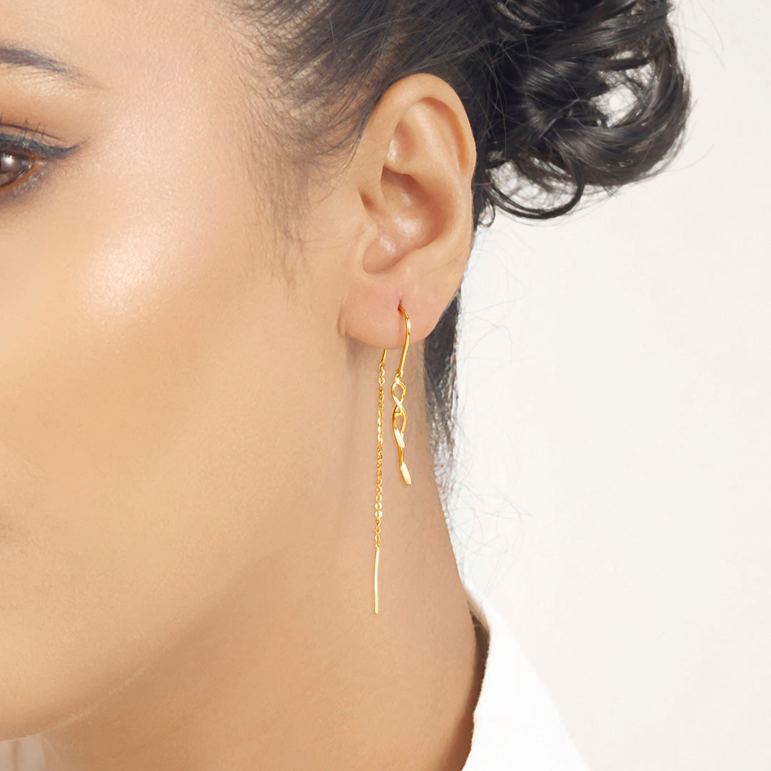 Vine Twist Gold Drops & Danglers Earrings for Women
