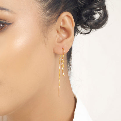 Vine Twist Gold Drops & Danglers Earrings for Women