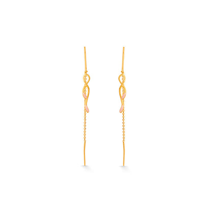 Vine Twist Gold Drops & Danglers Earrings for Women