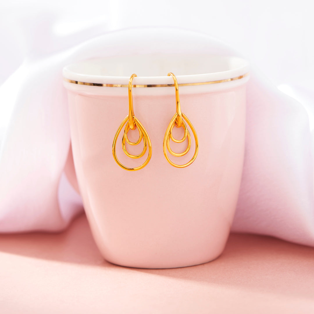 Dewfall Grace Gold Drops & Danglers Earrings for Women