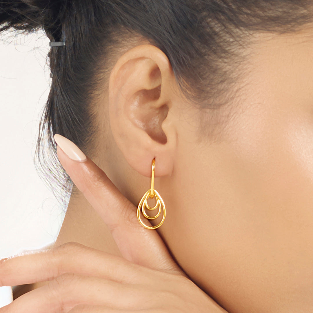 Dewfall Grace Gold Drops & Danglers Earrings for Women