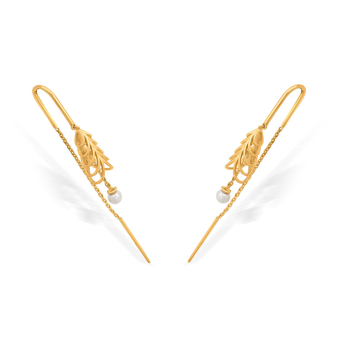 Fern Pearl Gold Drops & Danglers Earrings for Women