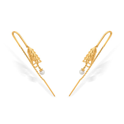 Fern Pearl Gold Drops & Danglers Earrings for Women