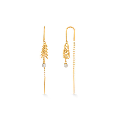 Fern Pearl Gold Drops & Danglers Earrings for Women