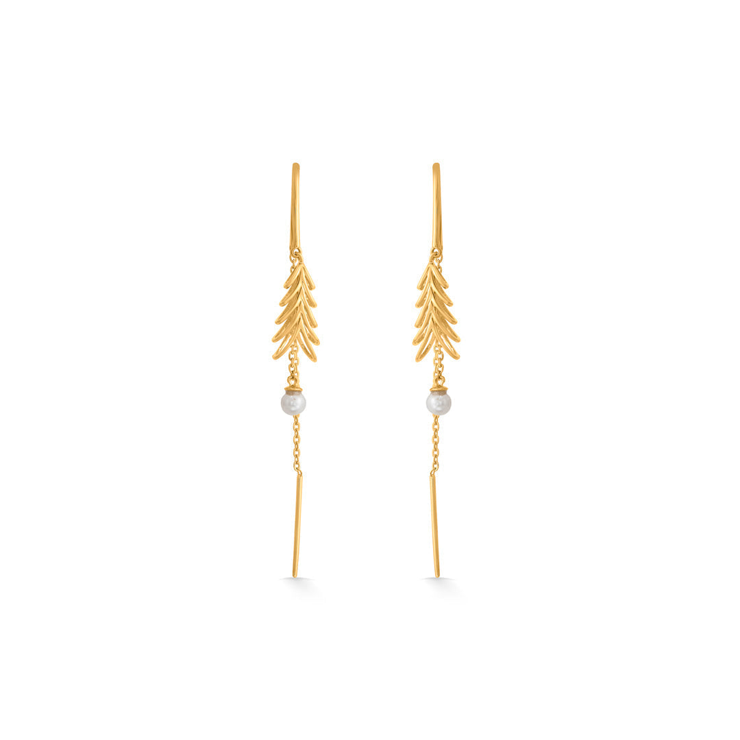 Fern Pearl Gold Drops & Danglers Earrings for Women