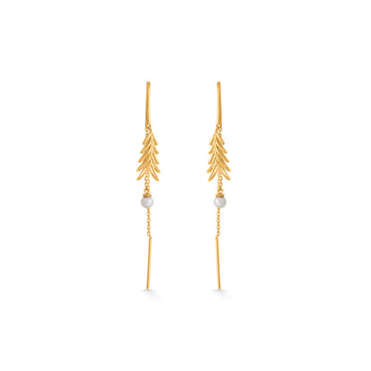 Fern Pearl Gold Drops & Danglers Earrings for Women