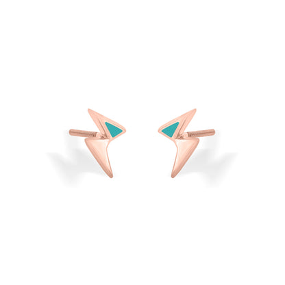 Zig Motion Gold Stud Earrings for Women