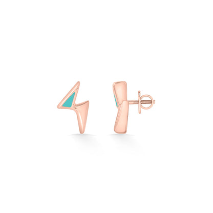 Zig Motion Gold Stud Earrings for Women