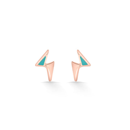Zig Motion Gold Stud Earrings for Women