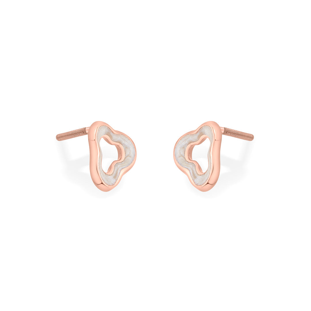 Clover Bloom Gold Stud Earrings for Women