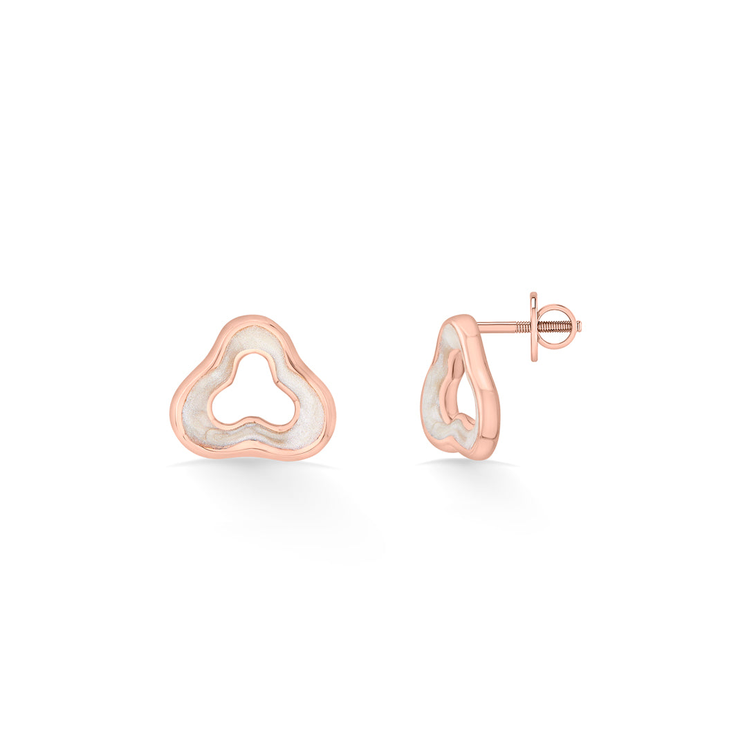 Clover Bloom Gold Stud Earrings for Women