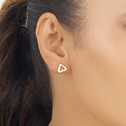 Clover Bloom Gold Stud Earrings for Women
