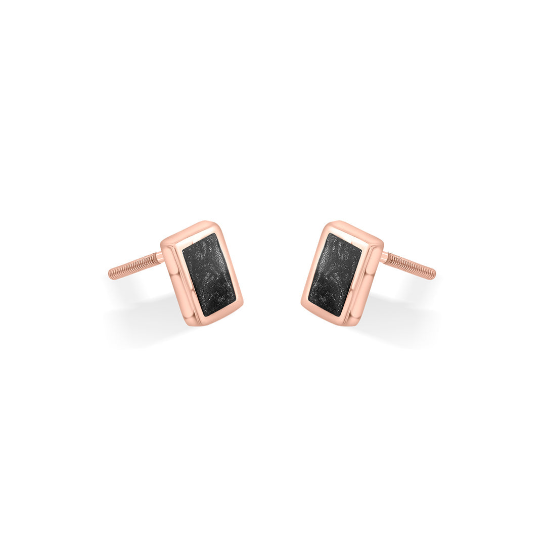 Noir Line Gold Stud Earrings for Women