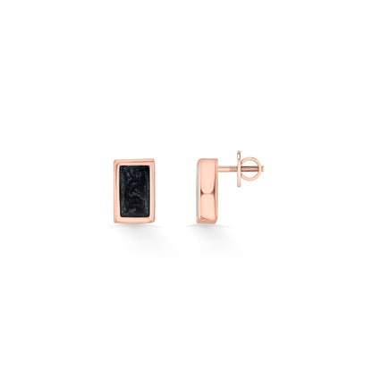 Noir Line Gold Stud Earrings for Women