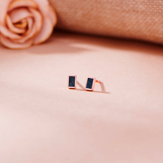 Noir Line Gold Stud Earrings for Women