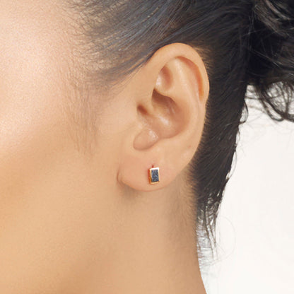Noir Line Gold Stud Earrings for Women