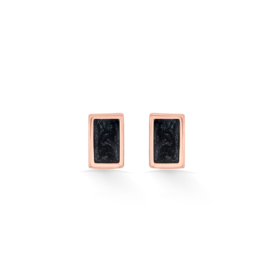 Noir Line Gold Stud Earrings for Women