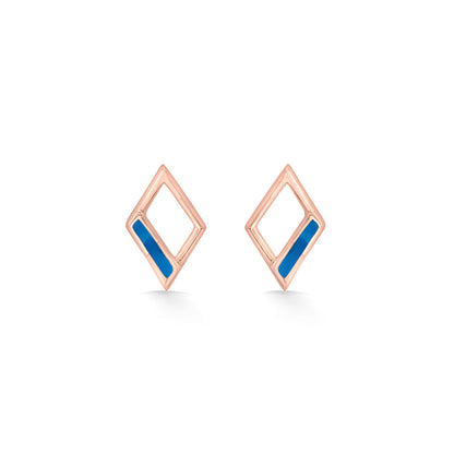 Azure Edge Gold Stud Earrings for Women