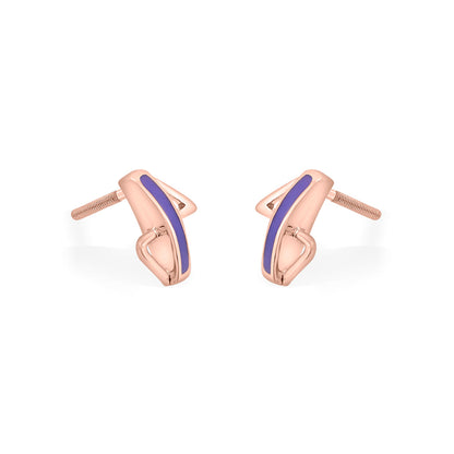 Sleek Lines Gold Stud Earrings for Women