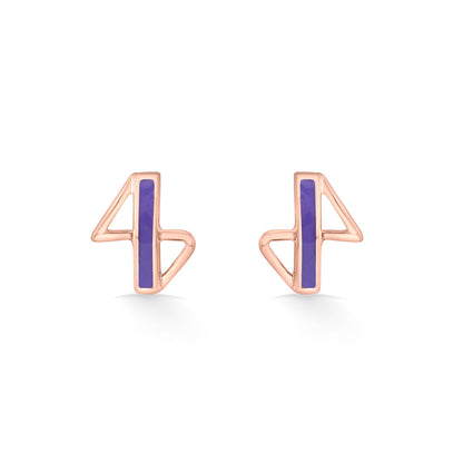 Sleek Lines Gold Stud Earrings for Women