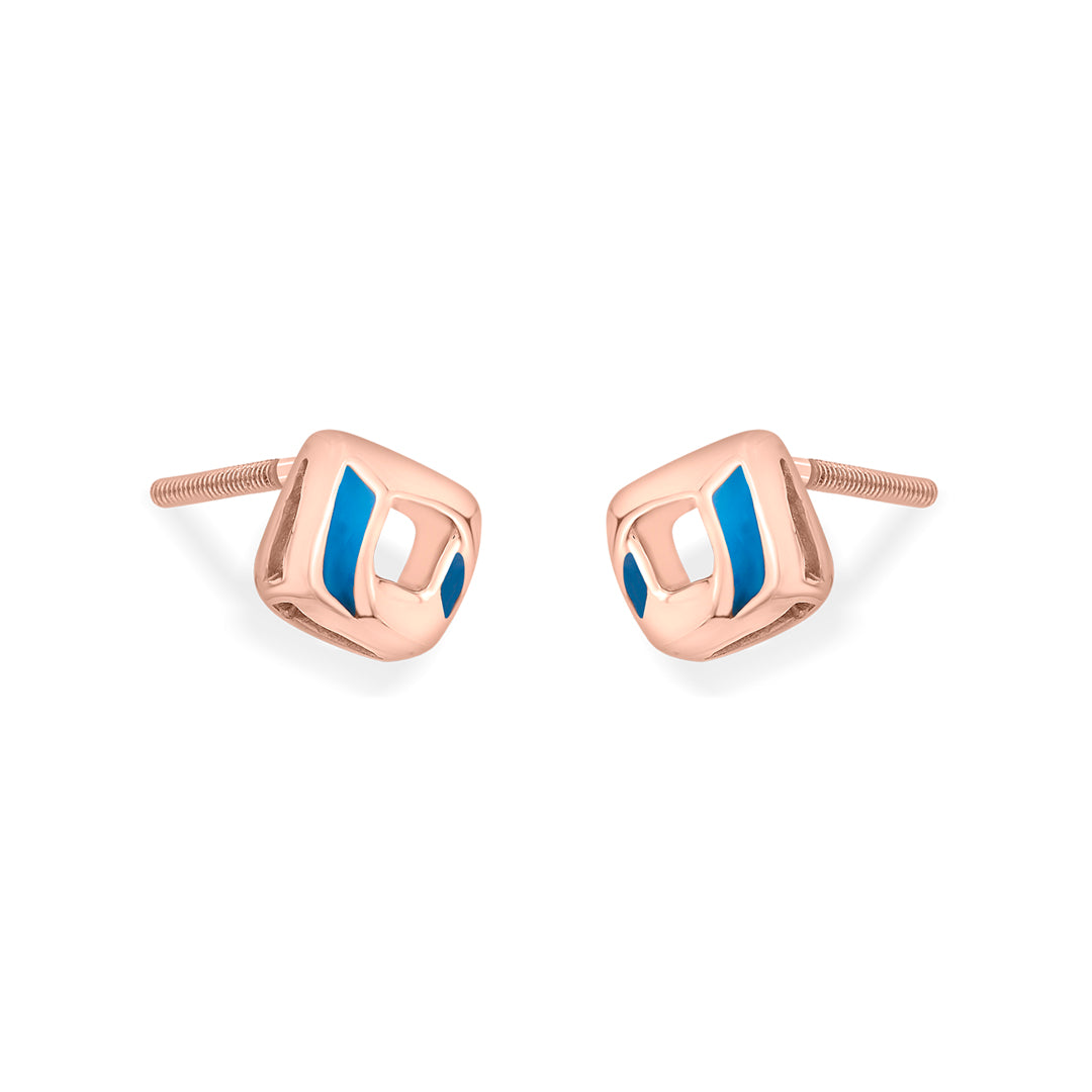 Pop Prism Gold Stud Earrings for Women