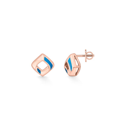Pop Prism Gold Stud Earrings for Women