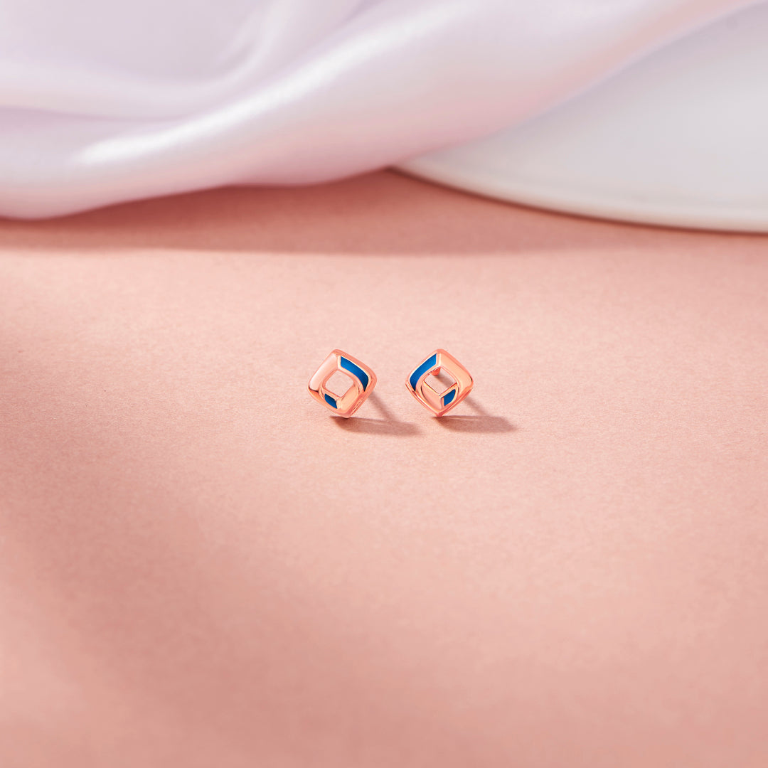 Pop Prism Gold Stud Earrings for Women
