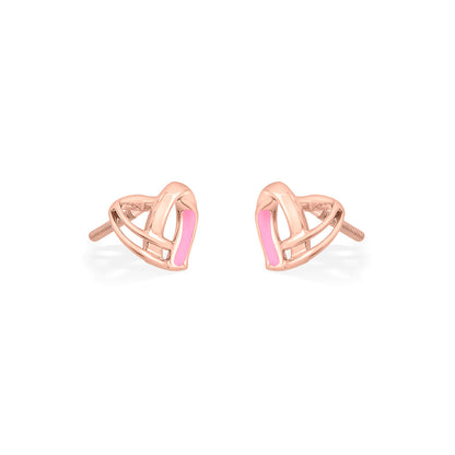 Heart Burst Gold Stud Earrings for Women