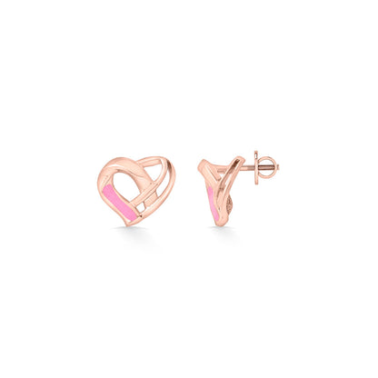 Heart Burst Gold Stud Earrings for Women