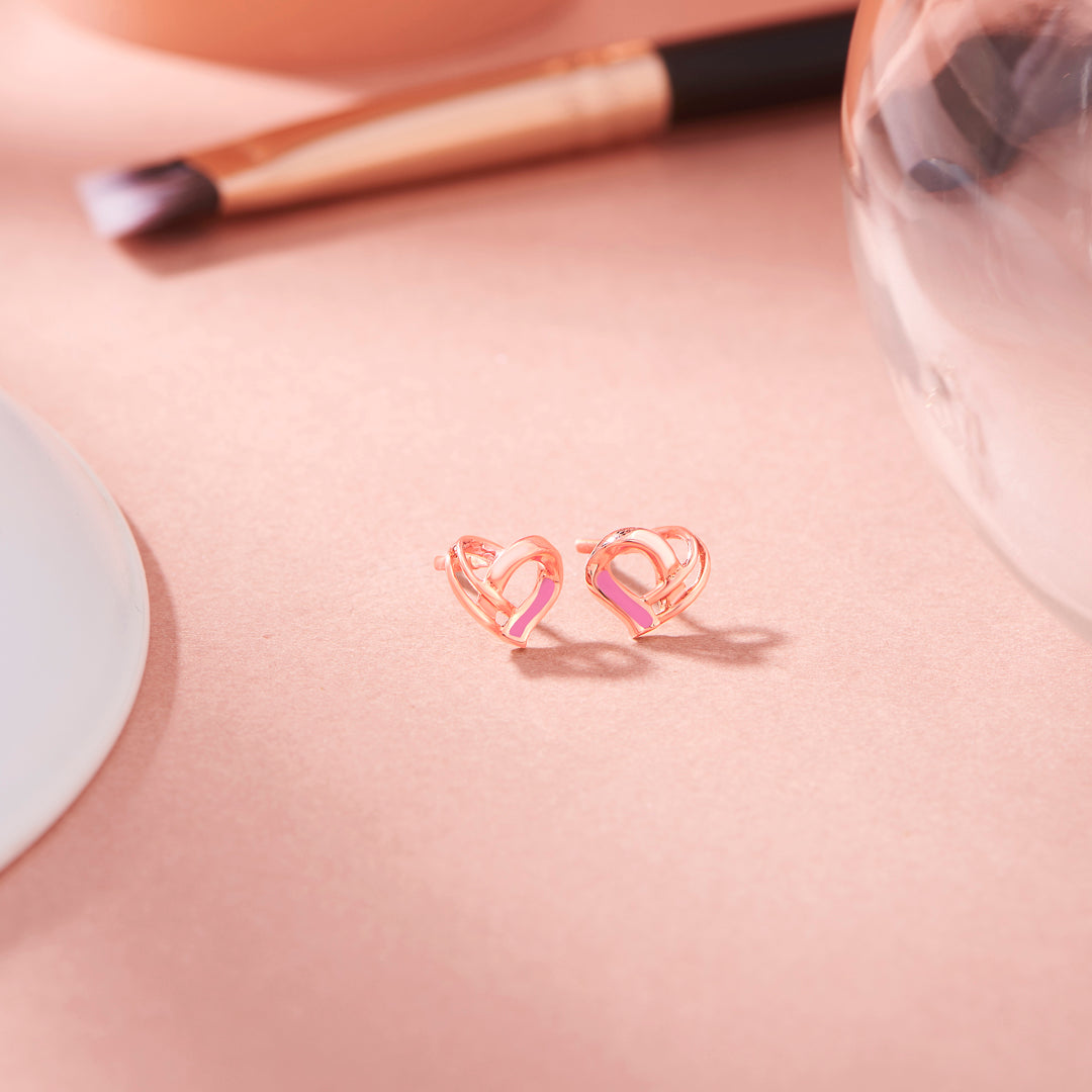 Heart Burst Gold Stud Earrings for Women