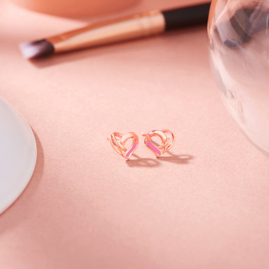 Heart Burst Gold Stud Earrings for Women