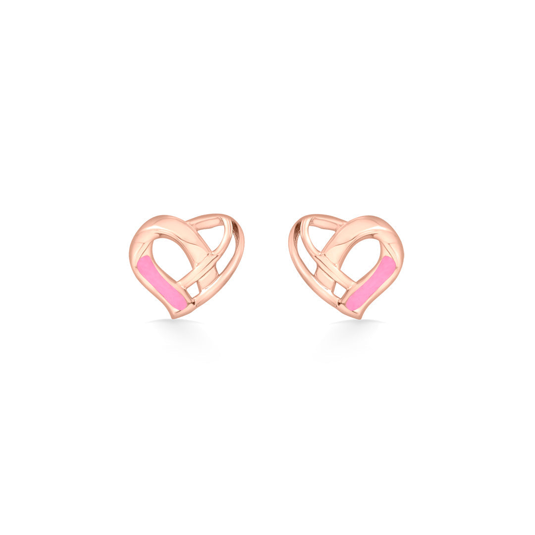 Heart Burst Gold Stud Earrings for Women
