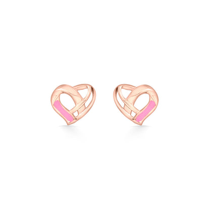 Heart Burst Gold Stud Earrings for Women