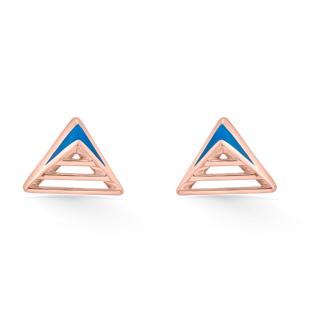 Azure Peak Gold Stud Earrings for Women