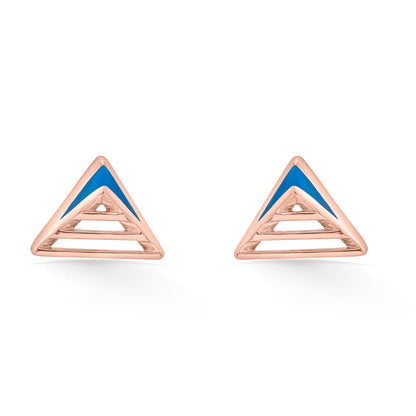 Azure Peak Gold Stud Earrings for Women