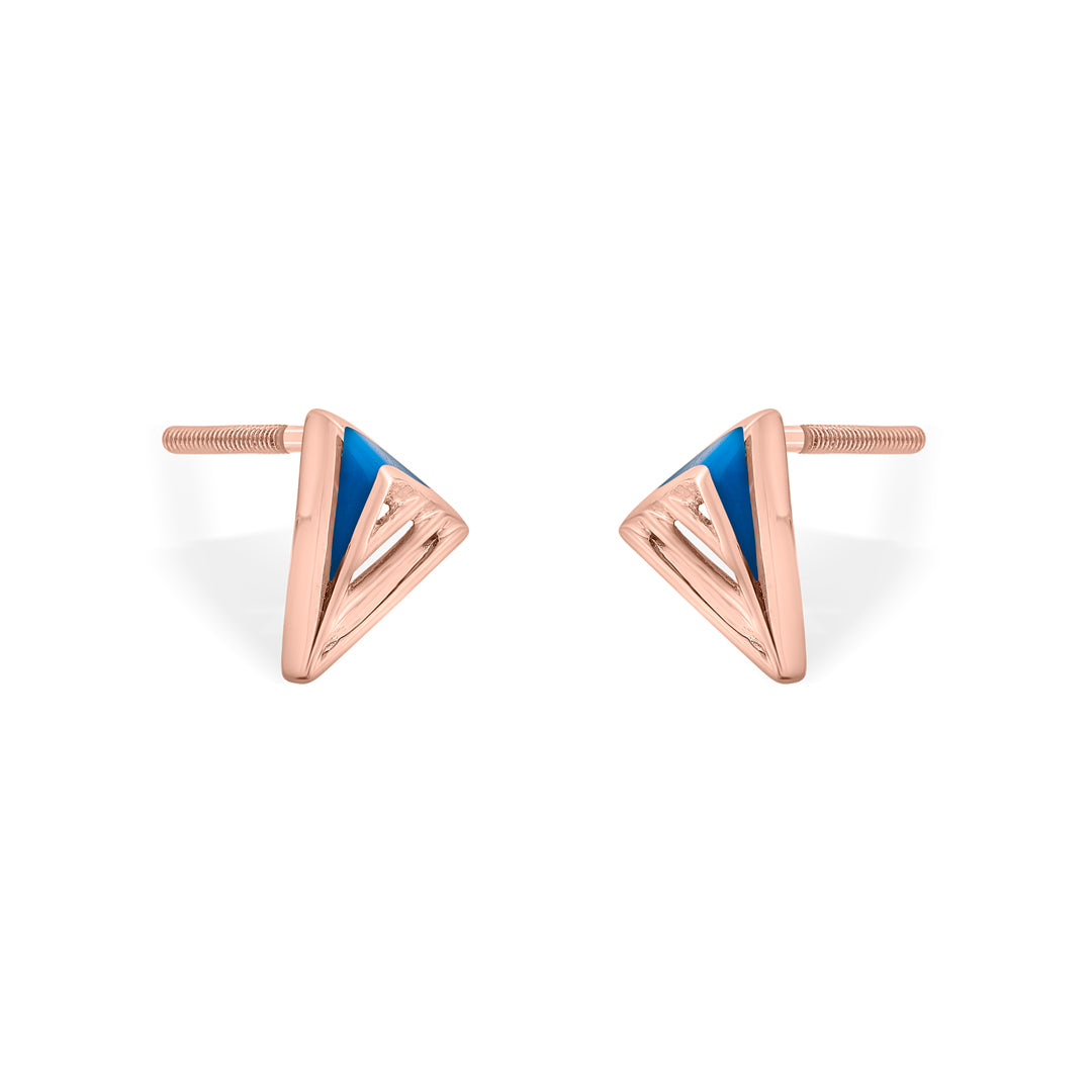 Azure Peak Gold Stud Earrings for Women
