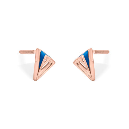 Azure Peak Gold Stud Earrings for Women